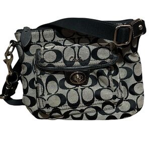 Y2K Coach Signature Jacquard Crossbody Bag